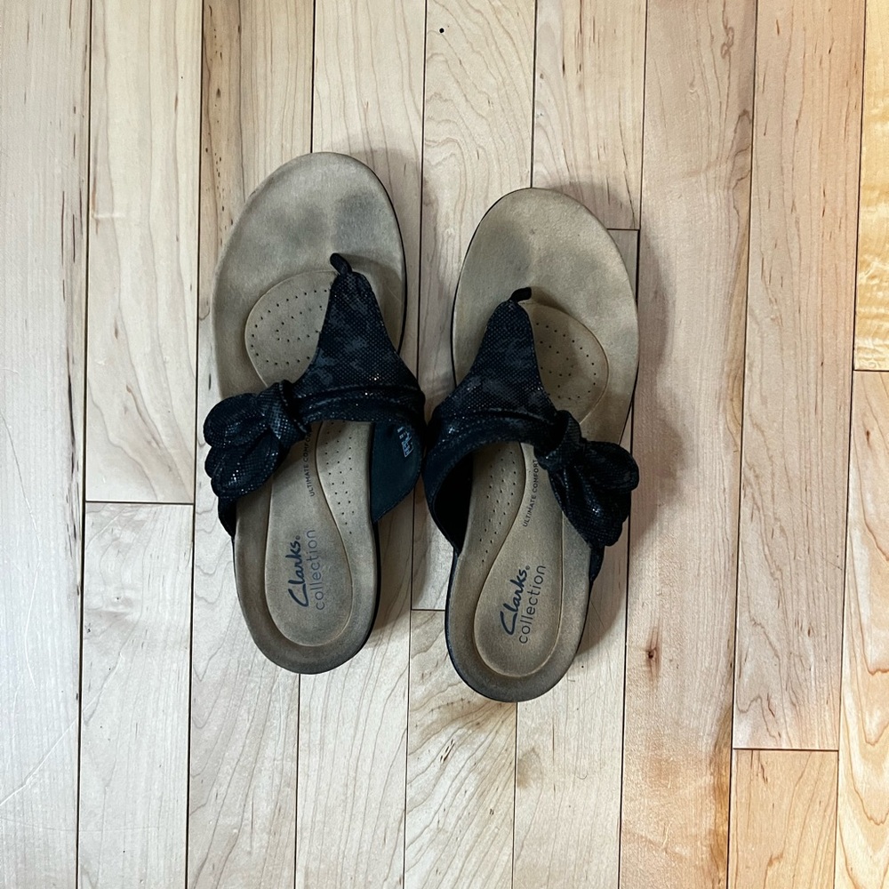 Clarks Black and Brown Women's Sandals